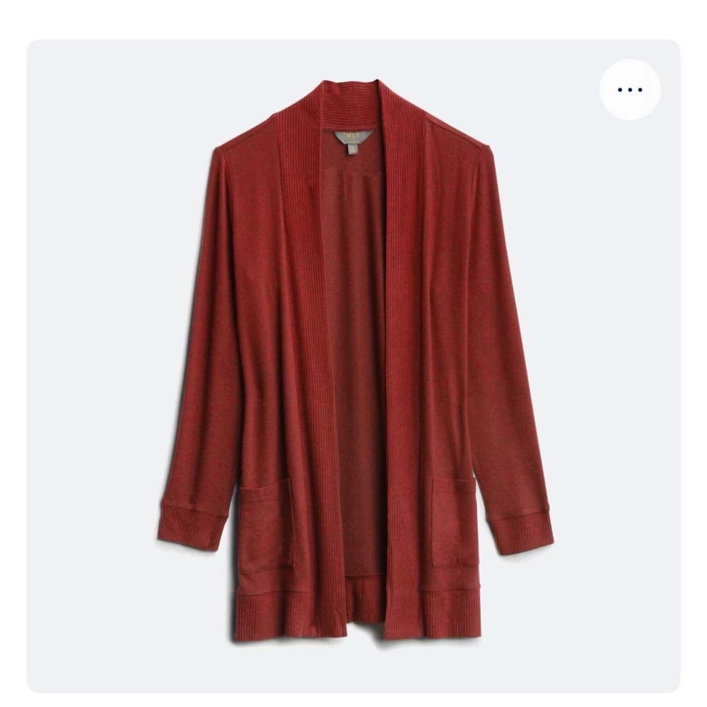 Market & Spruce Deep Red Open Cardigan